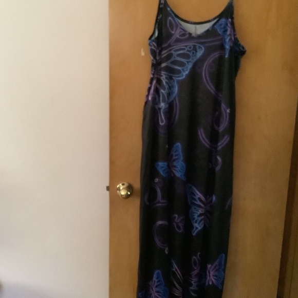 Vintage Butterfly Maxi Dress Cover Up 2x - Picture 2 of 9